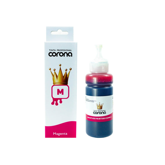 Tinta Corona Universal Compatible Con 664/673/GI190/BTD60/BT6001 Magenta 100ml