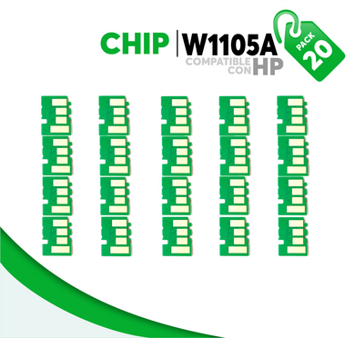 Caja 20 Pza Chip para Tóner 105A Compatible con HP W1105A