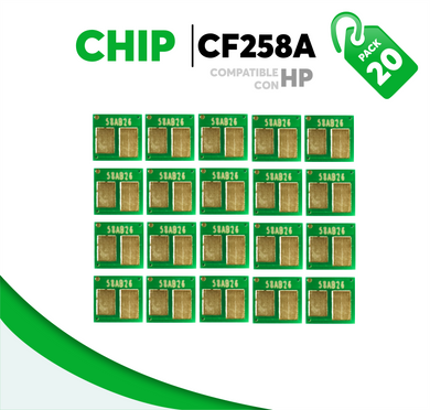 Caja 20 Pza Chip para Tóner 58A Compatible con HP CF258A