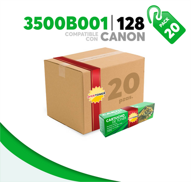 Caja 20 Pza Tóner 128 Compatible con Canon 3500B001