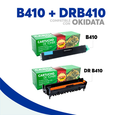 Pack Tóner B410 Y Tambor DRB410 Compatible Con Okidata