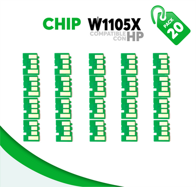 Caja 20 Pza Chip para Tóner 105X Compatible con HP W1105X