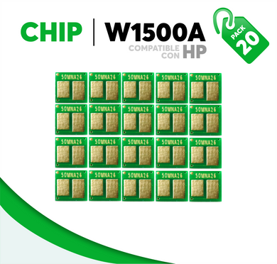 Caja 20 Pza Chip para Tóner 150A Compatible con HP W1500A