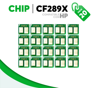 Caja 20 Pza Chip para Tóner 89X Compatible con HP CF289X