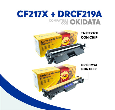 Pack Tóner CF217X y Tambor CF219A Compatible Con HP