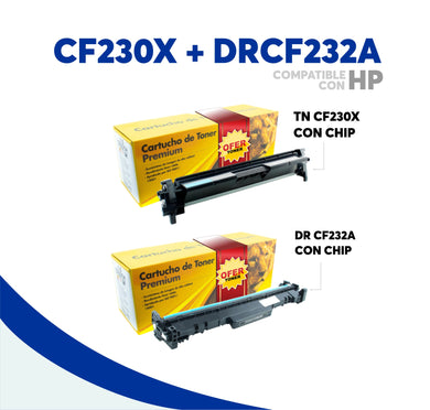 Pack Tóner CF230X y Tambor CF232A Compatible con HP