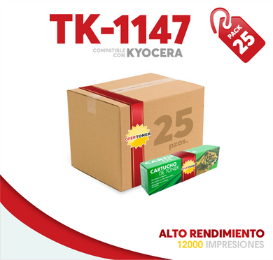 Caja 25 Pza Tóner TK-1147 Alto Rendimiento Compatible con Kyocera