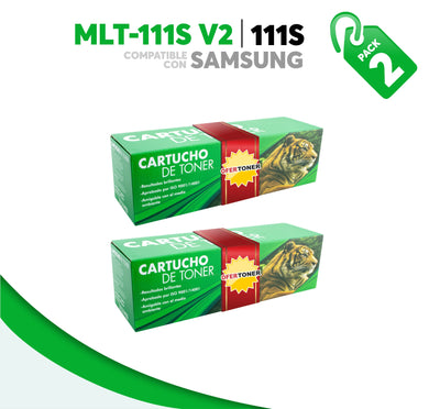 2 Pza Tóner 111S Compatible con Samsung MLT-D111S V2