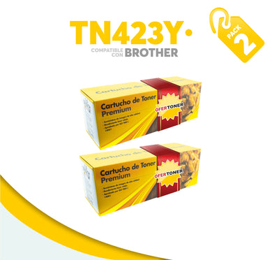 2 Pza Tóner TN423Y Compatible con Brother