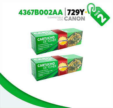 2 Pza Tóner 729Y Compatible con Canon 4367B002AA