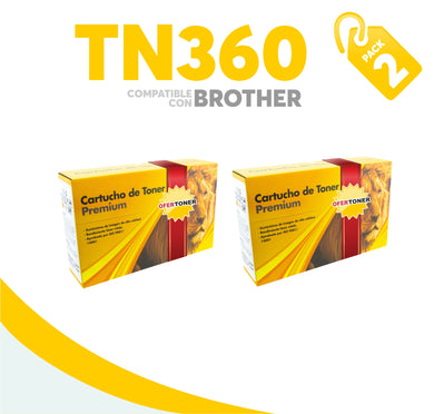 2 Pza Toner TN360 Compatible con Brother