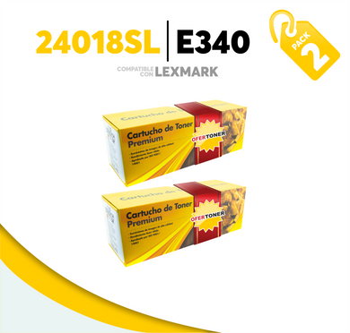 2 Pza Tóner E340 Compatible con Lexmark 24018SL