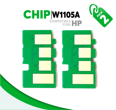2 Pza Chip para Tóner 105X Compatible con HP W1105X