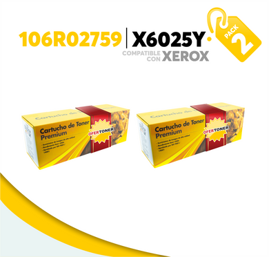 2 Pza Tóner X6025Y Compatible con Xerox 106R02759