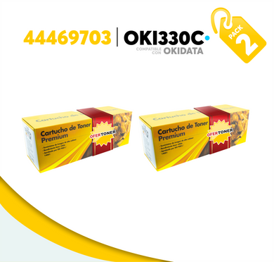 2 Pza Tóner OKI330C Compatible con Okidata 44469703