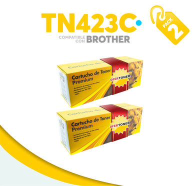 2 Pza Tóner TN423C Compatible con Brother