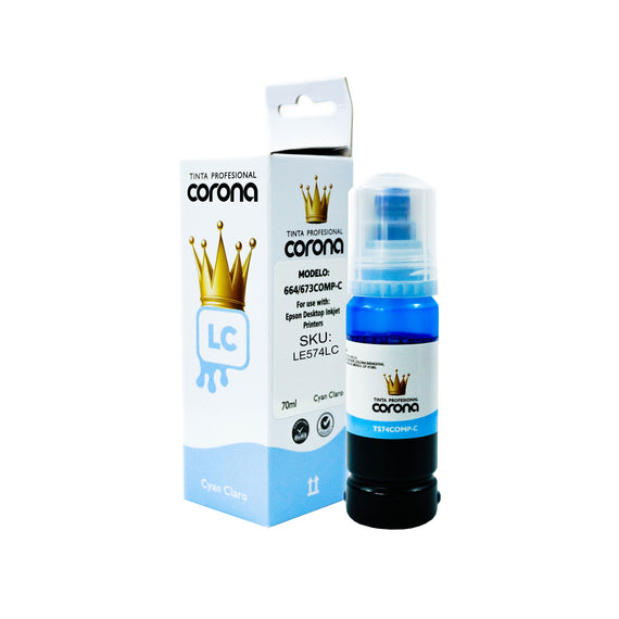 Tinta Corona Compatible Con Epson 574 Cian 70ml