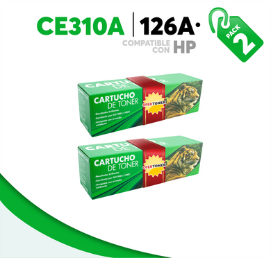 2 Pza Tóner 126A Compatible con HP CE310A