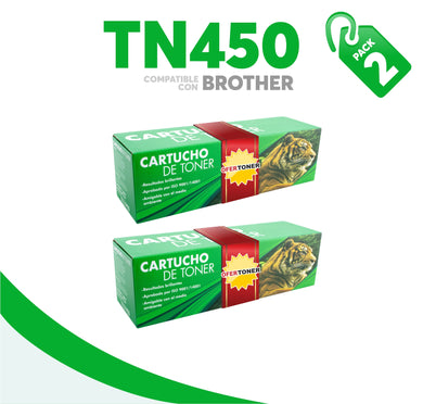 2 Pza Tóner TN450 Compatible con Brother