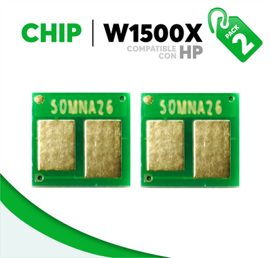 2 Pza Chip para Tóner 150X Compatible con HP W1500X