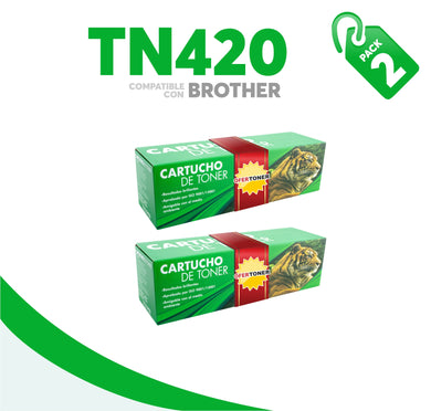 2 Pza Tóner TN420 Compatible con Brother