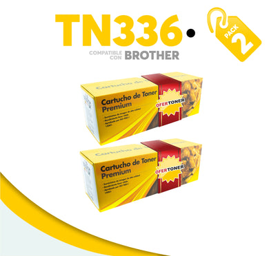 2 Pza Tóner TN336BK Compatible con Brother