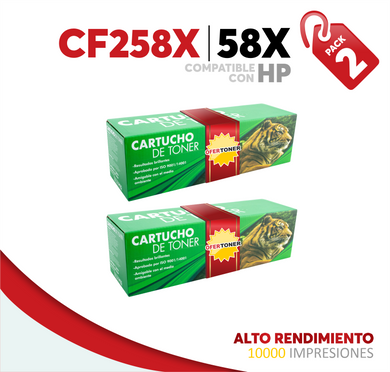 2 Pza Tóner 58X Compatible con HP CF258X