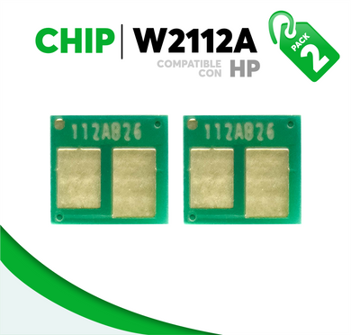 2 Pza Chip para Tóner 206A Compatible con HP W2112A