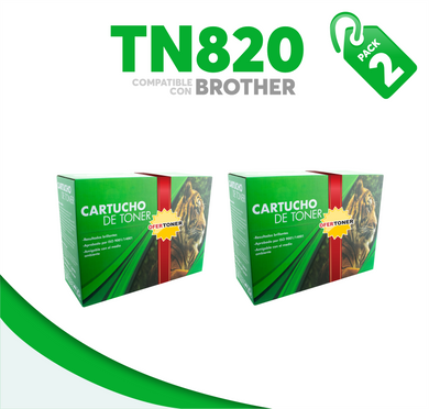 2 Pza Tóner TN820 Compatible con Brother