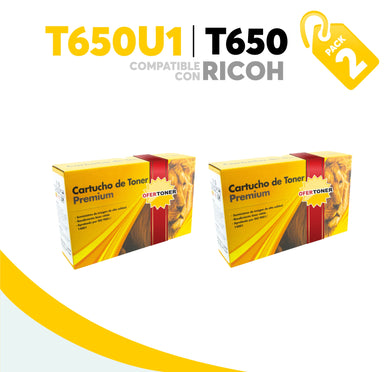 2 Pza Tóner T650U1H Compatible con RICOH 50F4X00