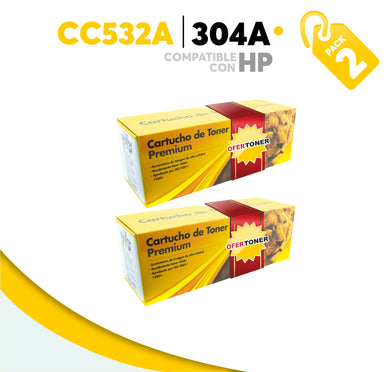 2 Pza Tóner 304A Compatible con HP CC532A