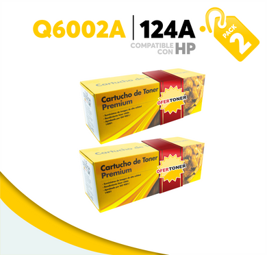 2 Pza Tóner 124A Compatible con HP Q6002A