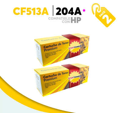 2 Pza Tóner 204A Compatible con HP CF513A