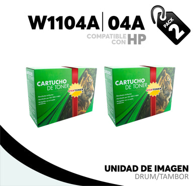 2 Pza Unidad de Imagen 104A Compatible con HP W1104A