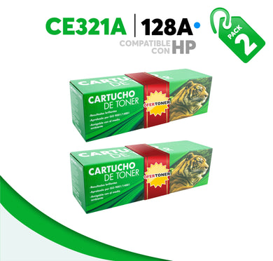 2 Pza Tóner 128A Compatible con HP CE321A