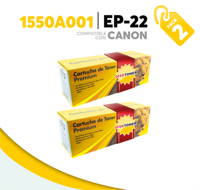 2 Pza Tóner EP-22 Compatible con Canon 1550A001AA