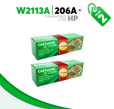 2 Pza Tóner 206A Compatible con HP W2113A