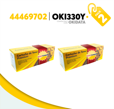 2 Pza Tóner OKI330Y Compatible con Okidata 44469701