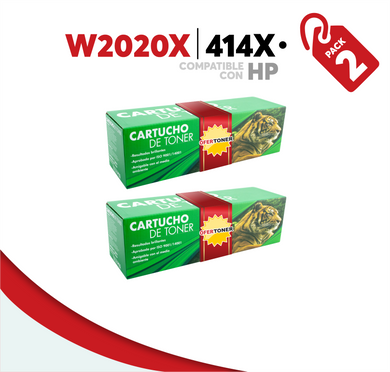 2 Pza Tóner 414X Alto Rendimiento Compatible con HP W2020X