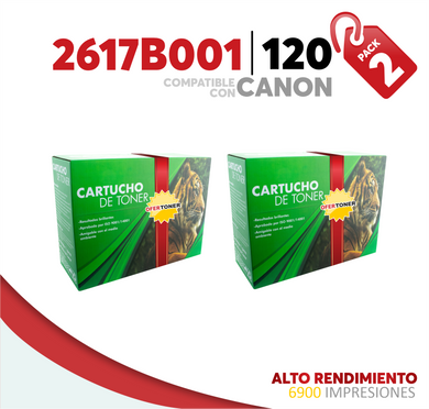 2 Pza Tóner 120 Alto Rendimiento Compatible con Canon 2617B001