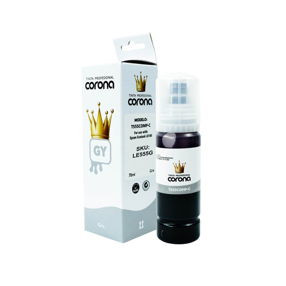 Tinta Corona Compatible Con Epson 555 Gris 70ml