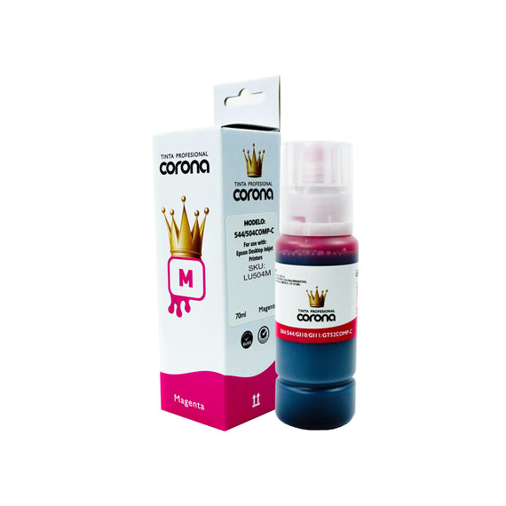 Tinta Corona Universal Compatible Con 504/544/GI10/GI11/GT53/GT51 Magenta 100ml