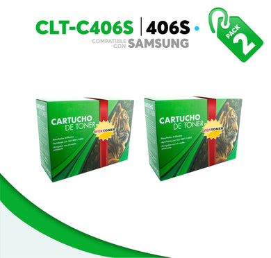 2 Pza Tóner C406S Compatible con Samsung CLT-C406S