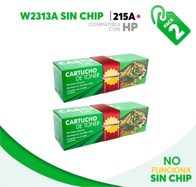 2 Pza Tóner 215A Sin Chip Compatible con HP W2313A