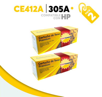 2 Pza Tóner 305A Compatible con HP CE412A