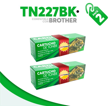 2 Pza Tóner TN227BK Compatible con Brother