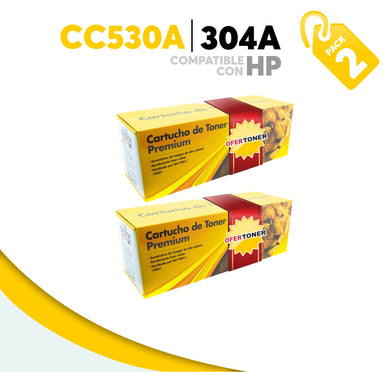 2 Pza Tóner 304A Compatible con HP CC530A