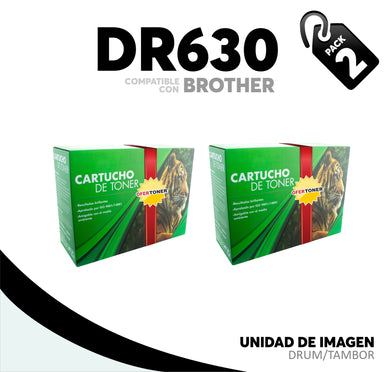 2 Pza Unidad de imagen DR630 Compatible con Brother