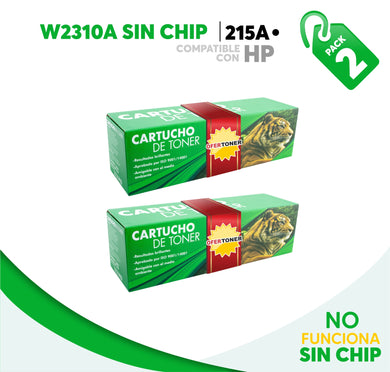 2 Pza Tóner 215A Sin Chip Compatible con HP W2310A