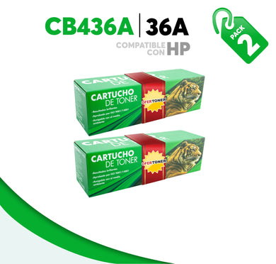 2 Pza Tóner 36A Compatible con HP CB436A